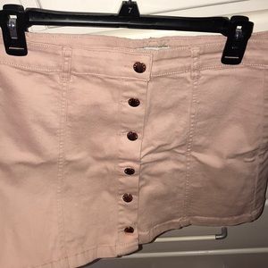 Light pink and rose gold button up skirt